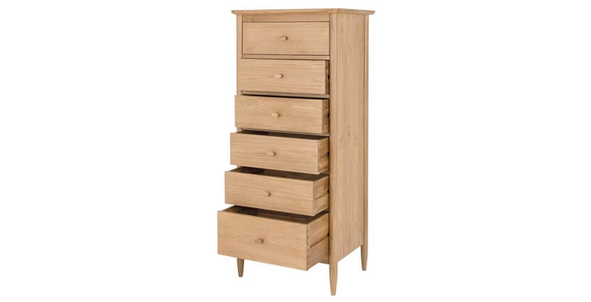 Teramo 6 Drawer Tall Chest Feather, Tall Dresser Height In Cm